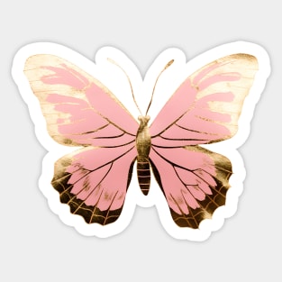 Pink and golden Butterfly Sticker